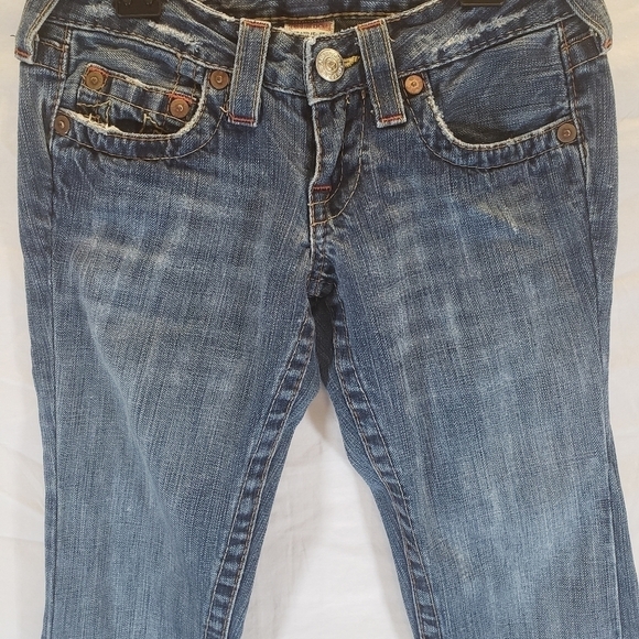 True Religion Women’s Straight Leg Medium Washed Jeans Size 25 - Picture 2 of 10